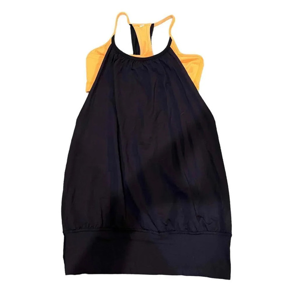 Lululemon Women's 4 No Limits Tank Top - Black Swan / Creamsicle Pop - Picture 10 of 13